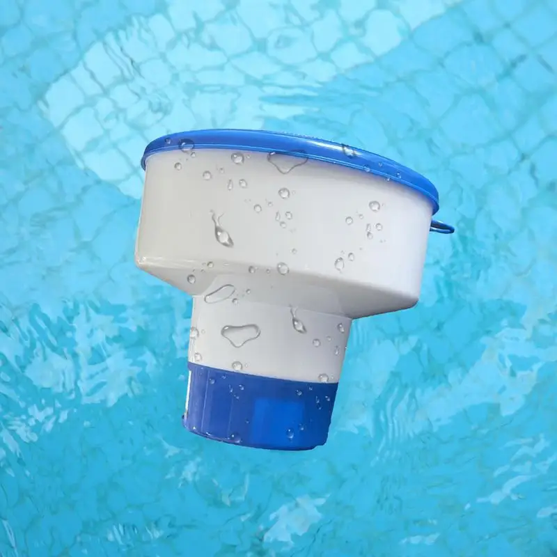 Pill Holder For Pool 7 Inch Spa Pill Dispenser Folding Holder With Pull Ring For Spa Hot Tub In-Ground Pool Inflatable Pool