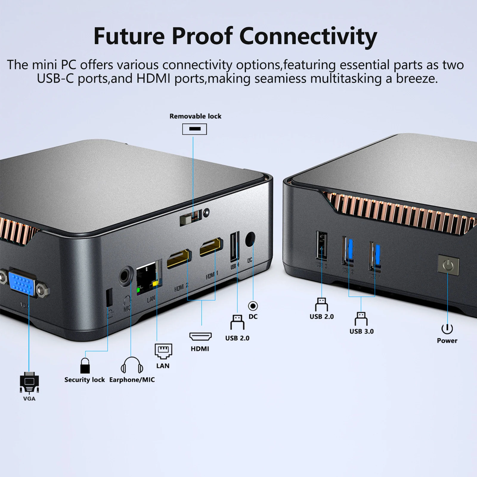 Mini PC Intel Alder Lake N100 Twin N150 Quad Core 8GB/16GB 512GB Windows 11 Pro Gaming Computer, 4K 60Hz HDMI VGA Win 11 Minipc