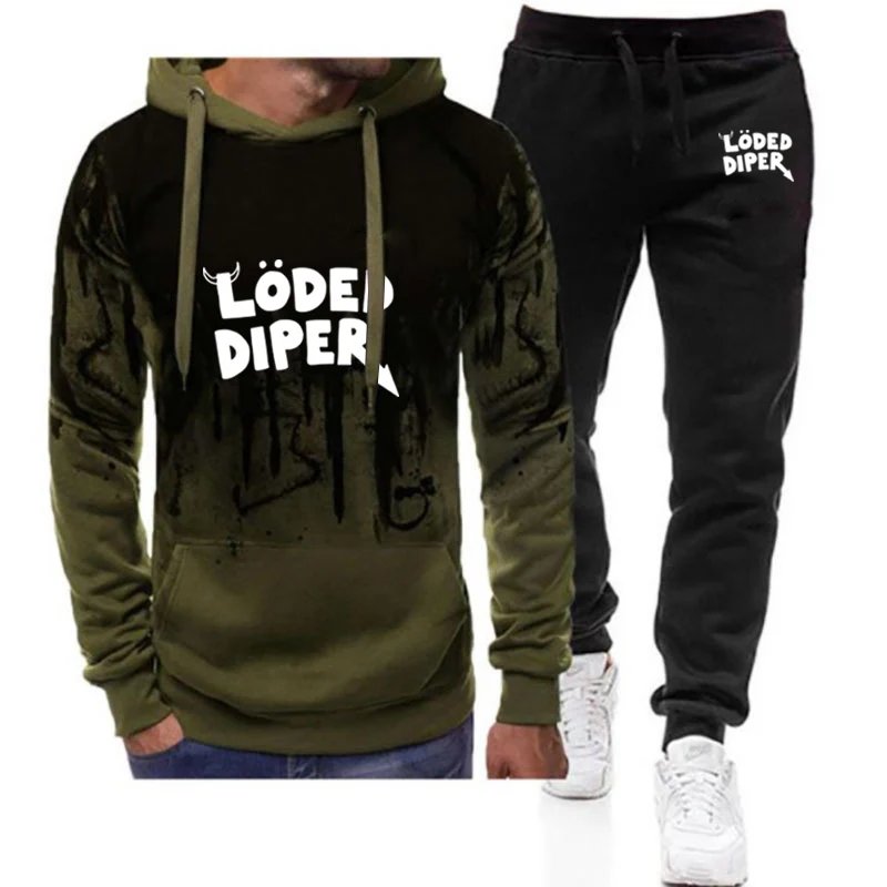 

2023 весенне-осенние мужские толстовки с логотипом LODED DIPER и принтом, высококачественная текстурированная ткань, приятные для кожи толстовки, брюки для отдыха, костюмы