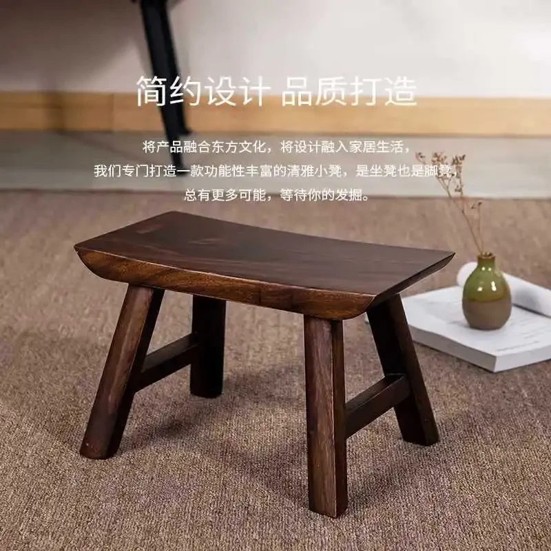 Rural wooden stool Walnut square stools American meals stool surface stool children taboret pure real wood bench high chairs