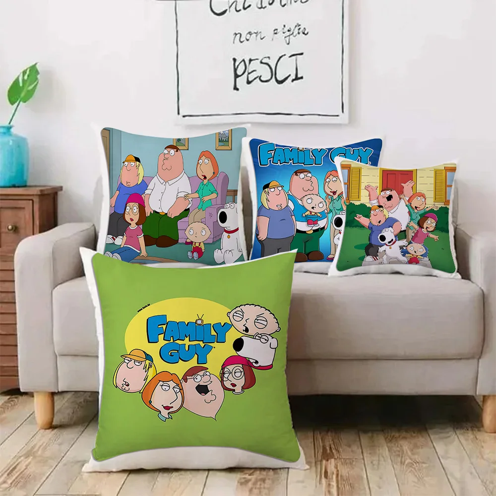 Divertente F-FamilyS G-GuyS fodere per cuscini Cartoon Sofa decorativo casa stampa fronte-retro breve peluche carino fodera per cuscino