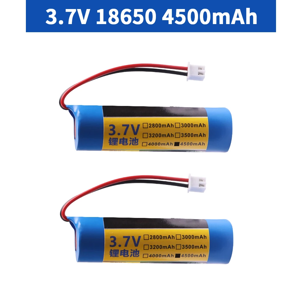 Paquete de batería de litio recargable, 3,7 V, 18650 mah, luz LED de pesca, Altavoz Bluetooth, 4500 V, baterías DIY de emergencia, XH2.54