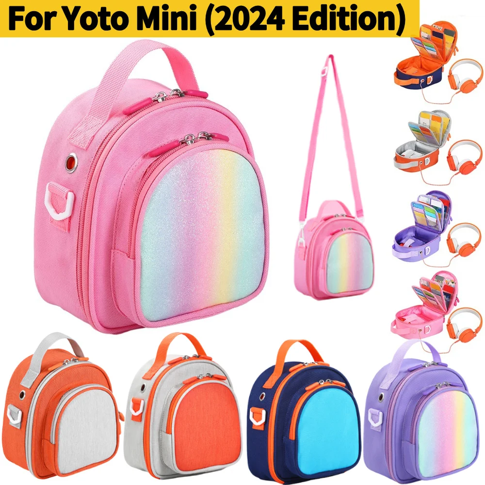 Чехол для переноски Yoto Mini (2024 Edition), дорожная сумка для хранения, держатель для карт, 30 карт для аудио-музыкального плеера и аксессуаров для наушников