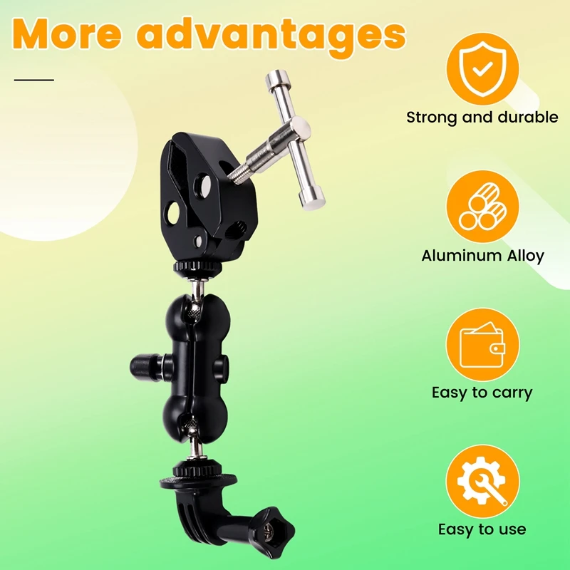 รถจักรยานยนต์จักรยาน Mount CLAMP Universal Bracket กล้อง DSLR Magic ARM สําหรับกล้อง Action