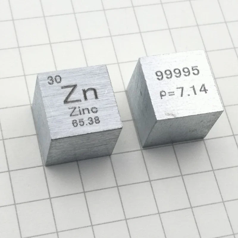 10*10*10mm Metal Zinc Periodic Table Cube Zn Pure Cube Wonderful Element Collection Craft