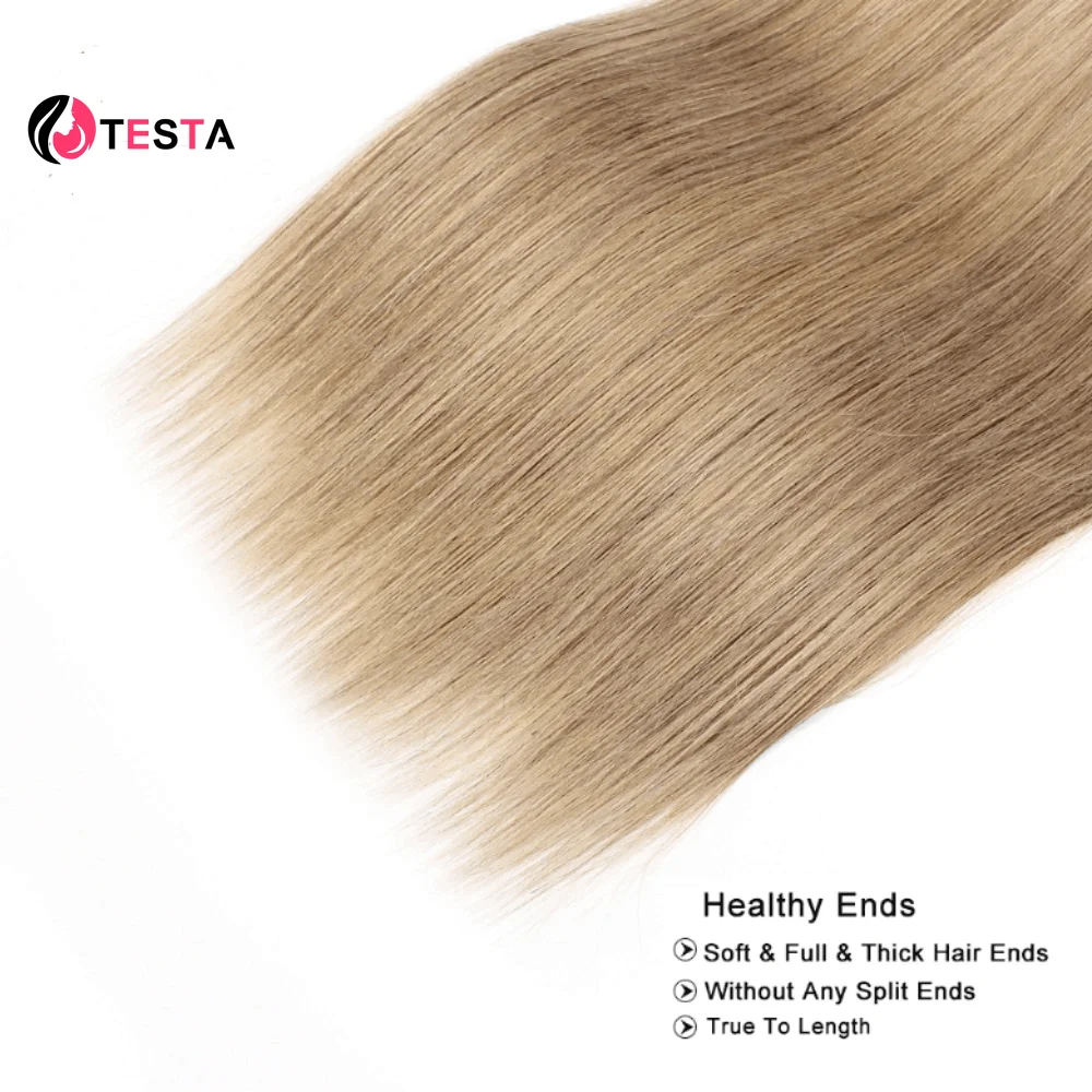 Straight Bundles Human Hair 613 Honey Blonde #8 Ash Blonde Color Human Hair Weaving 100% Remy Human Natural Hair Extensions image 4