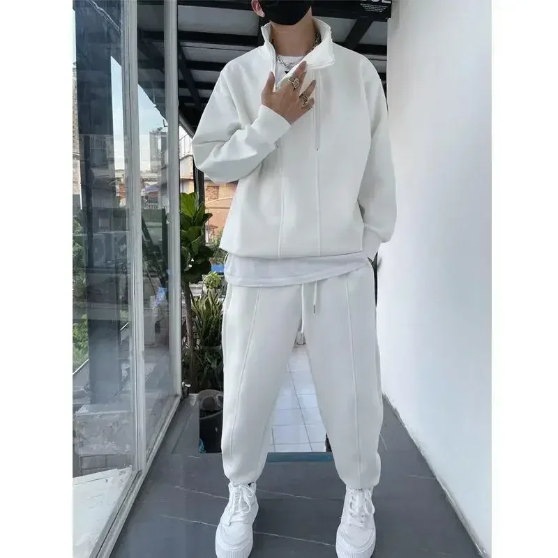 Tracksuit Men 2 Piece Set Hip Hop Men Sports Wear Fashion Clothing Solid Color Sweatsuit Jogging Suit Men Running Clothes