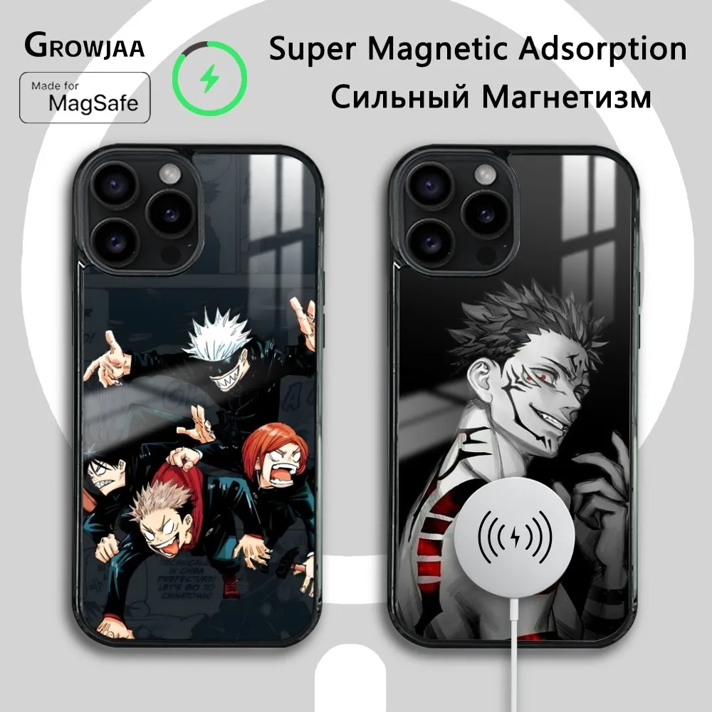 

Anime K-Kaisen R-Ryomen Sukuna Phone Case For iPhone 16 15 14 13 12 11 Pro Max Plus Mini Magsafe Mirror Wireless Magnetic Cover