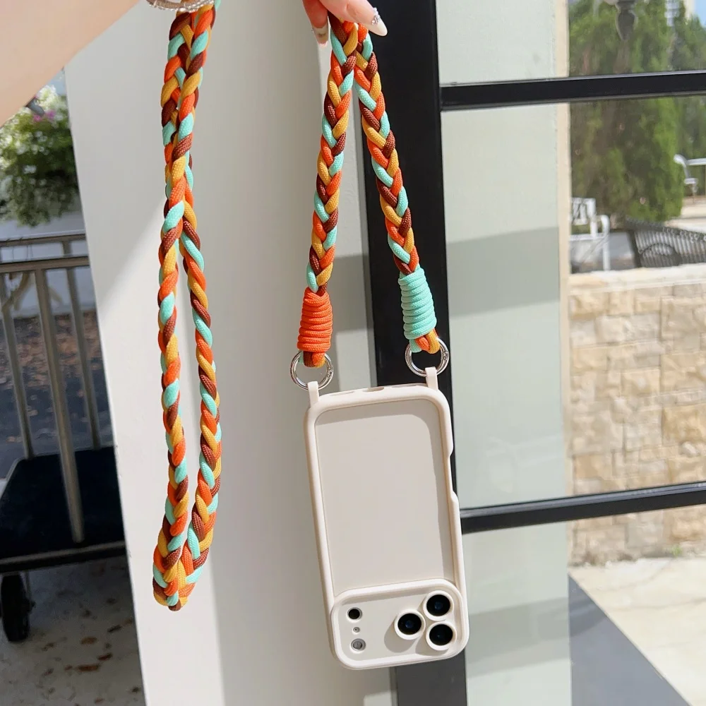 Umhängeband-Gehäuse aus geflochtenem Kabel und Flüssigsilikon für iPhone 18 16 17 Pro Max 15 14 13 12 11 XR XS 8 Plus mit Halskettenriemen – Detail 7