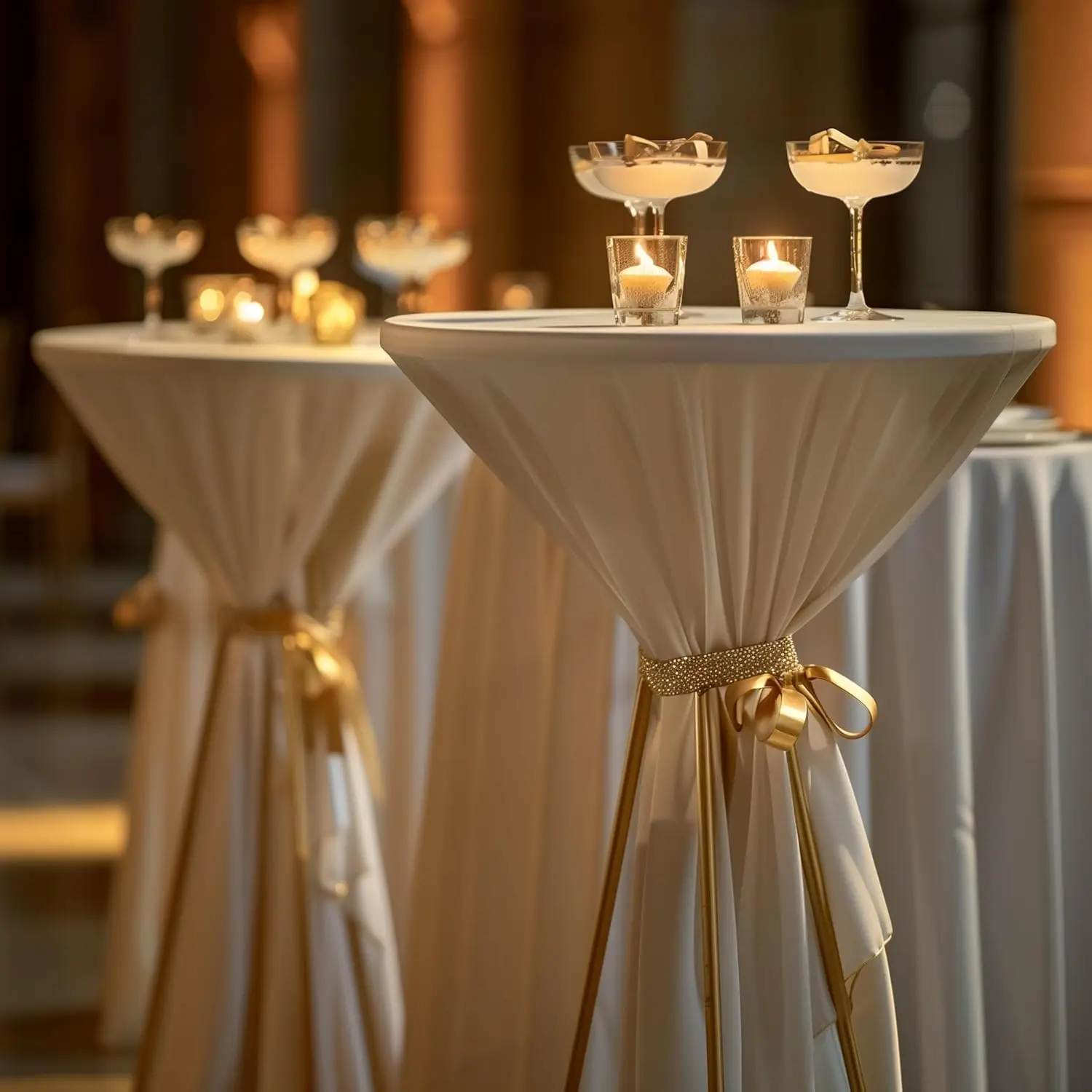 Yaheetech Round Bar Table, Adjustable Height And 360° Swivel Bar Tables, Cocktail Table With Mdf Top, Silver Leg Base For Bar,