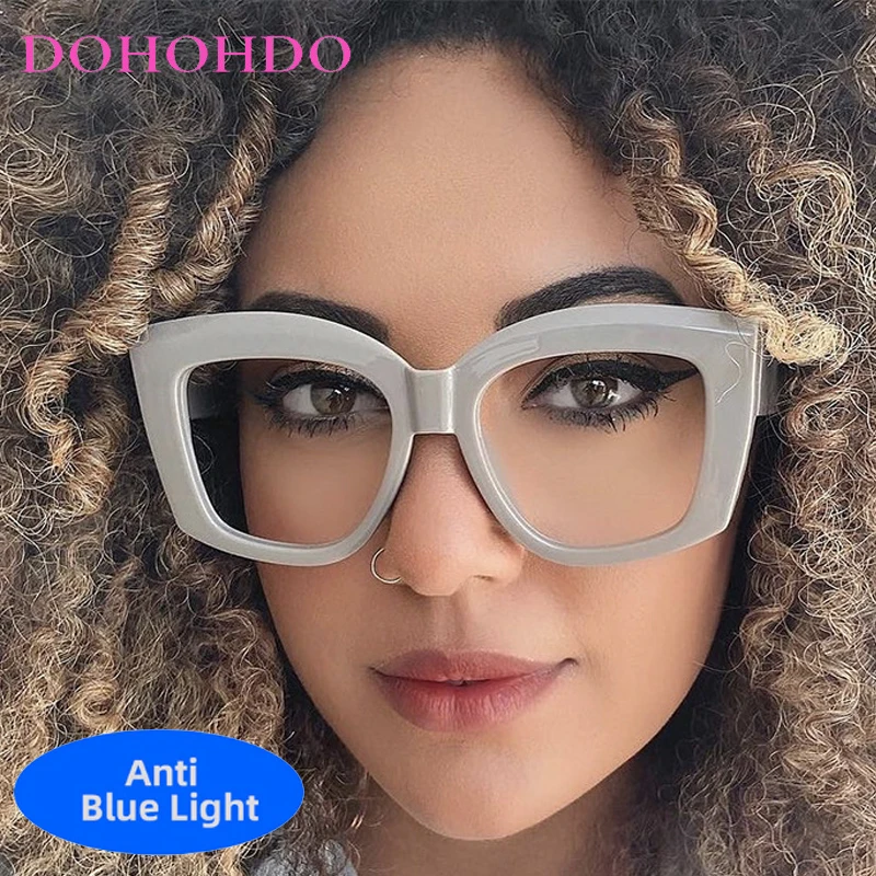 

Luxury Brand Oversized Square Frame Women Optical Eye Protection Anti-Blue Light Glasses Design Brand Computer Games Men Eyewear