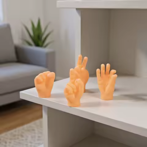 Funny Tiny Finger Hands Gesture Toys, Teasing Cat Rubber Mini Fingers Hand Puppets Halloween Party Favors