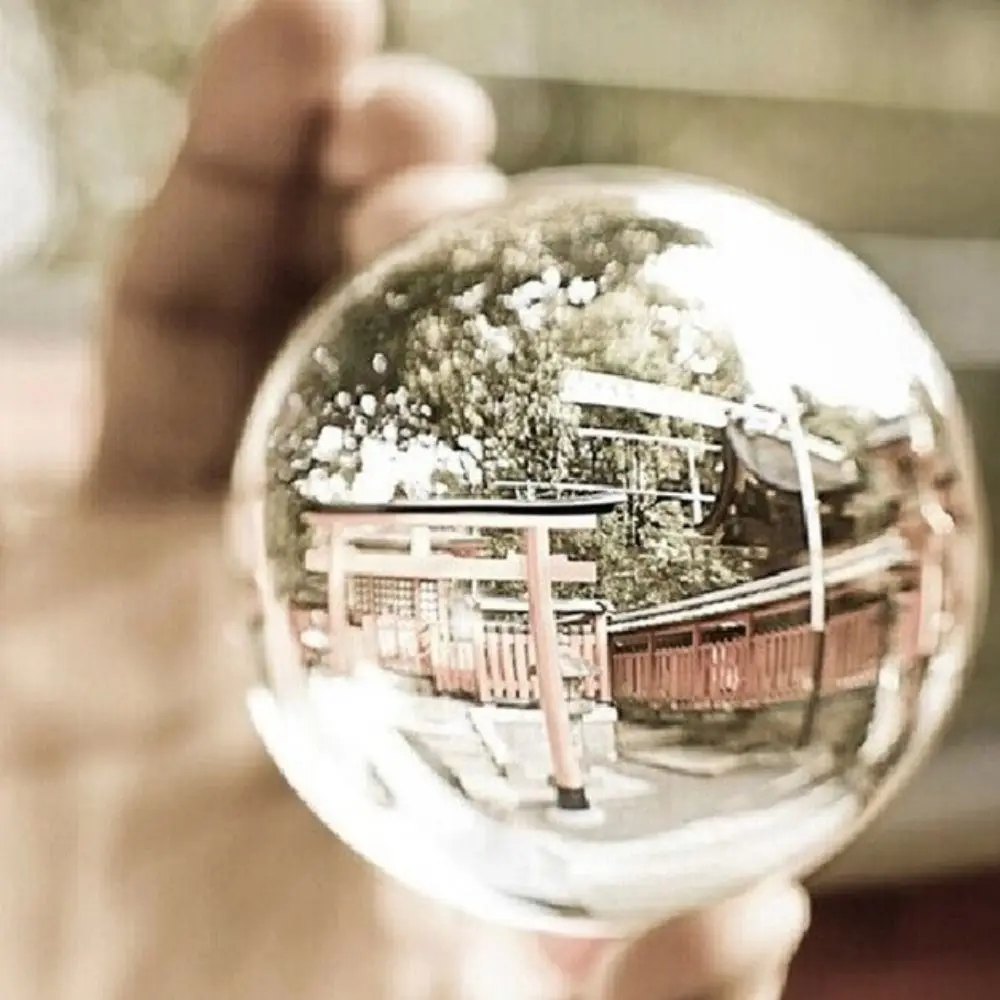 Round Crystal Glass Ball Ultra Clear Transparent Feng Shui Sphere 3/6/8/10cm Smooth Sphere Ornaments Photo Prop