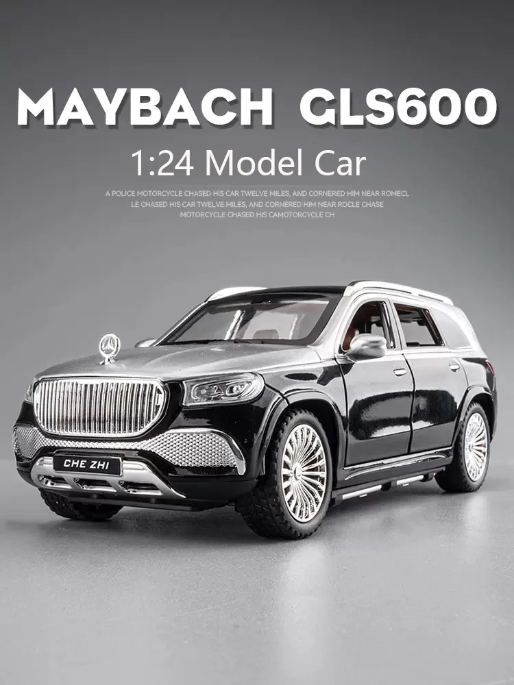 Modèle de voiture en alliage Benz Maybach Glsfemale, son et lumière, jouet arrière côtelé, SUV, véhicule tout-terrain, collection garçon, cadeau de