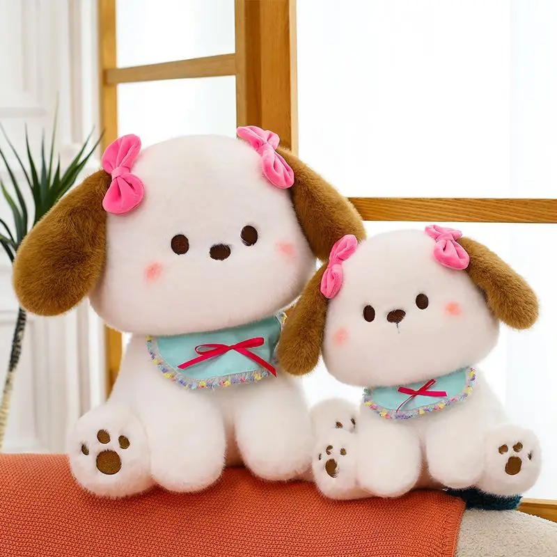 

Bow Puppy Plush Toy Dog Doll Sleeping Pillow Cloth Doll Girl Gift