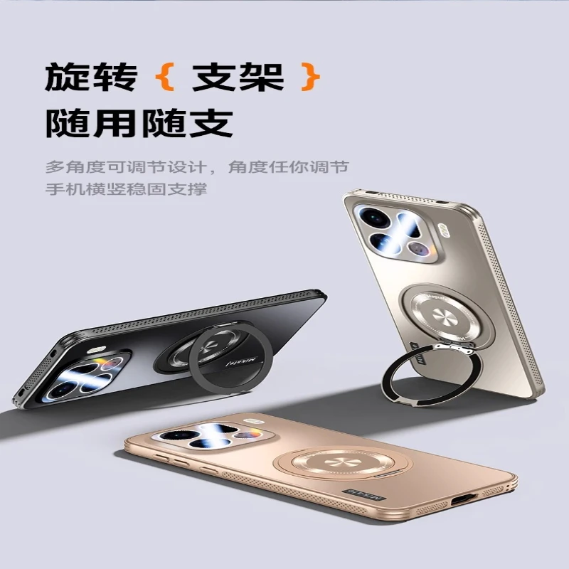 حافظة شحن لاسلكية Magsafe مغناطيسية لهاتف OPPO Find X9 Pro X 9 غطاء حامل حلقي مقاوم للصدمات لهاتف OPPO FindX9pro Shell