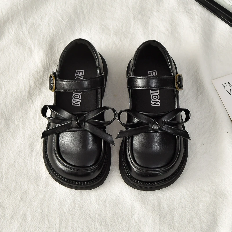 

Kids Leather Shoes for Girls 2025 New Autumn Toddler Dress Shoes with Cute Bow Non-slip Princess Kids School Mary Jane Flats Ins