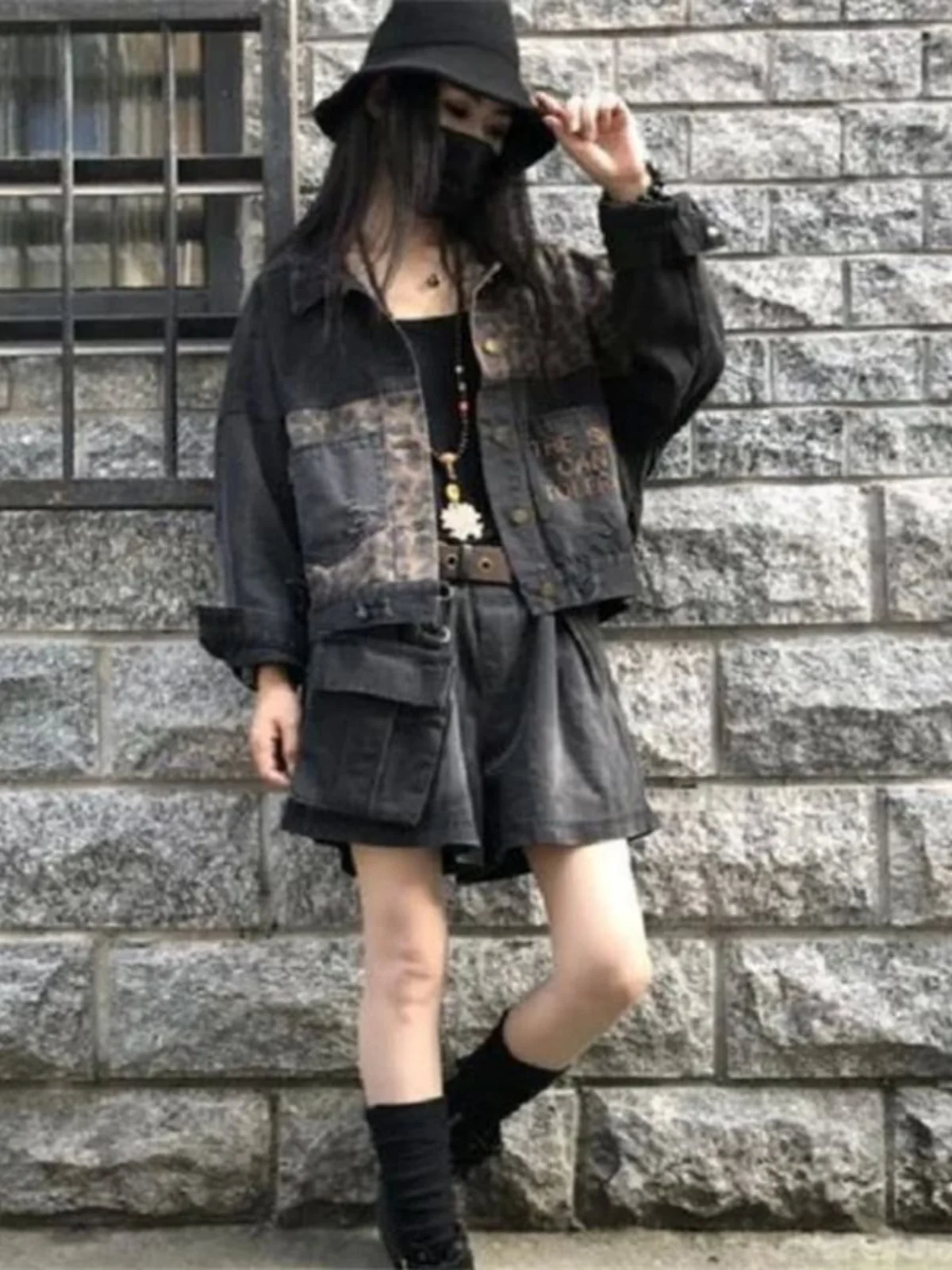 Luipaardprint Patchwork Casual Jaet Vintage Loose Fit Bovenkleding Dames ort Jas Luipaardpatroon Gedetailleerde Relaxte Sle