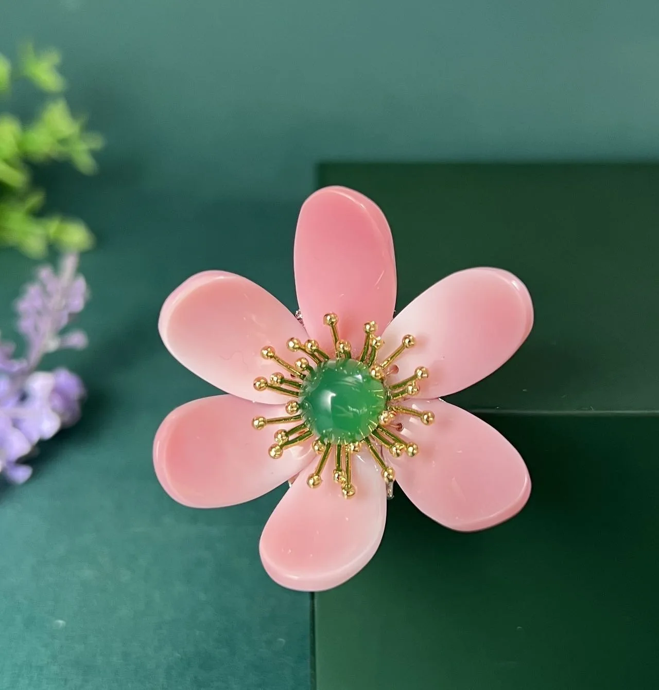 

pink flower brooch natural sea shell copper fashion women jewelry for coat cute romantic