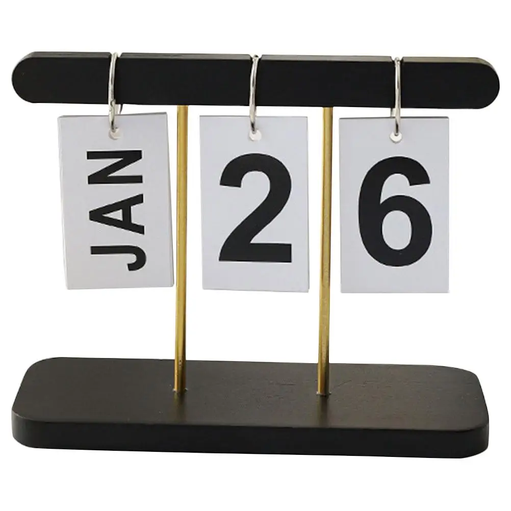 

Reusable Flip Calendar White Modern Desk Calendar for Home Office Standing Table Top Accessories Year after Year