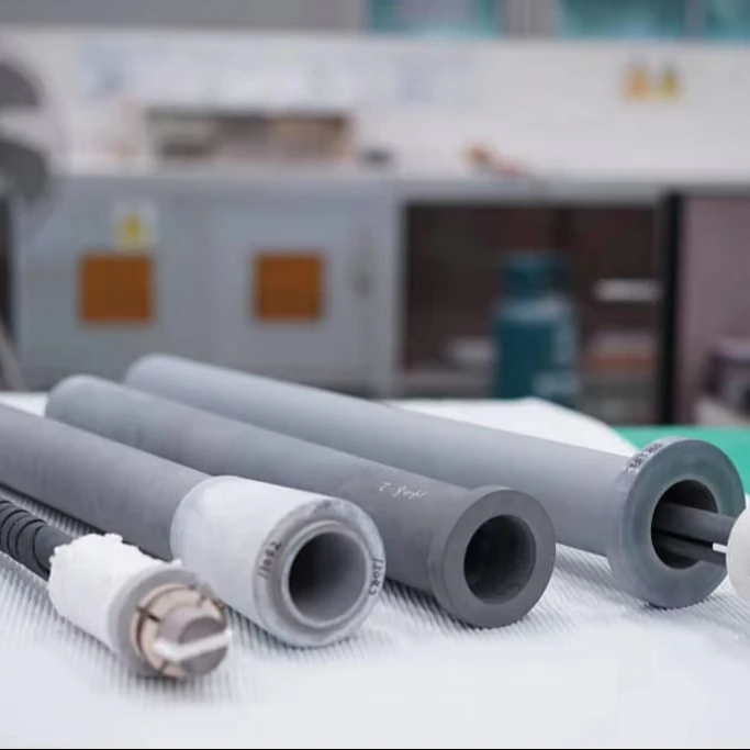 High Quality Recristalyzed Silicon Carbide (SiC) 23% Si3N4 Conduit Thermocouple Protection Tube Customized Length High Thermal