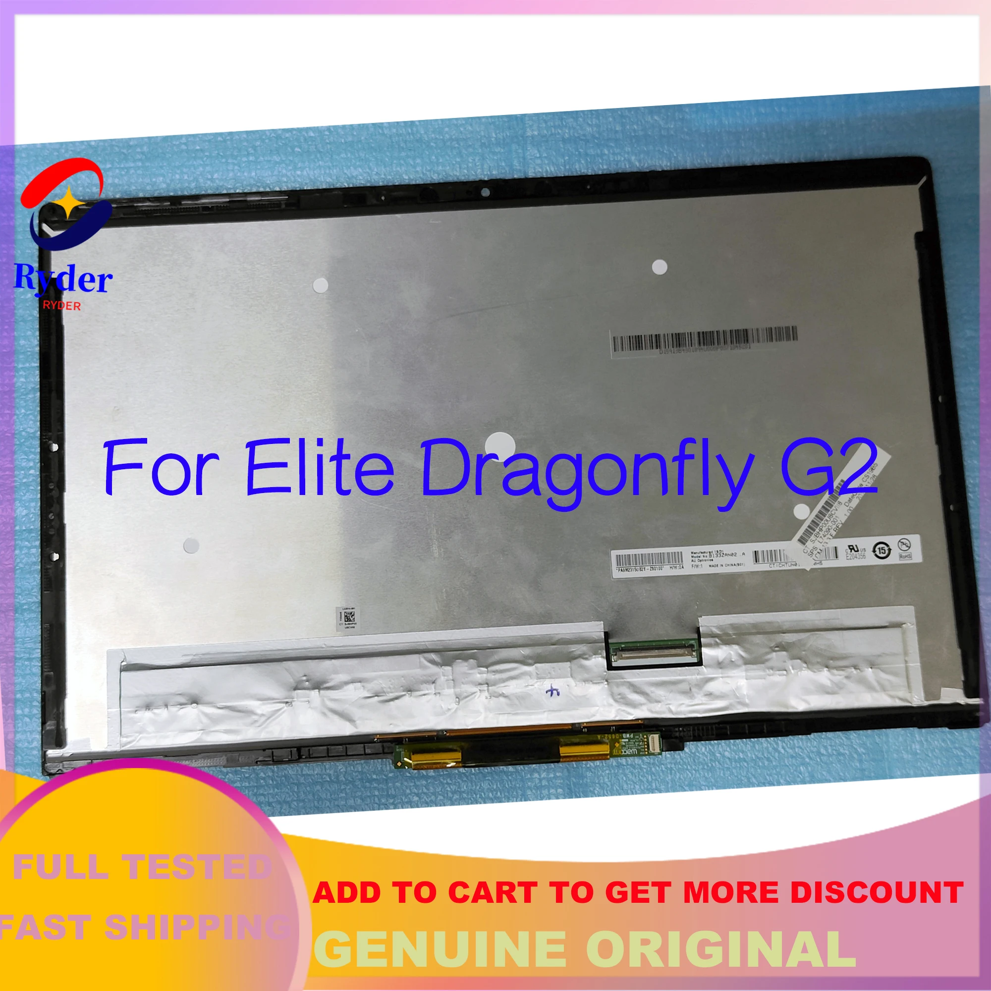 para hp Elite Dragonfly g2 Lcd Tela de Toque Substituição Assembléia Fhd Uhd 4k L74089-001 M44361001 M42271-001 13.3-polegadas