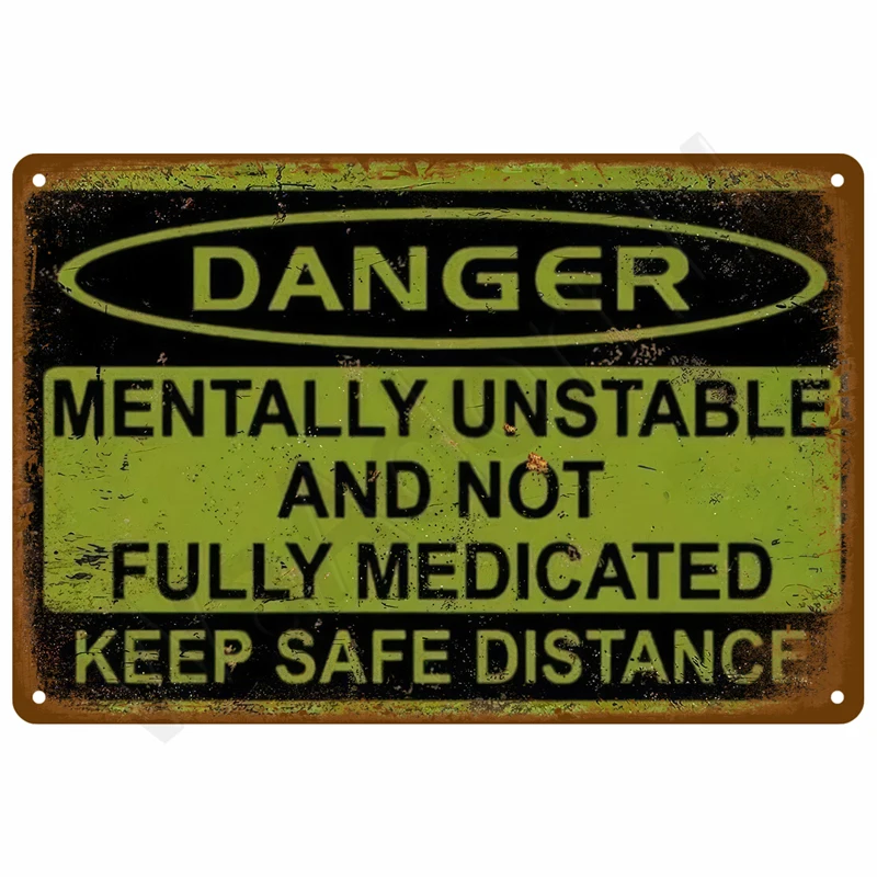 Collage Funny Sarcastic Warning Metal Sign Vintage Humor Wall Decor Garage Workshop Bar Man Cave Wall Plaque
