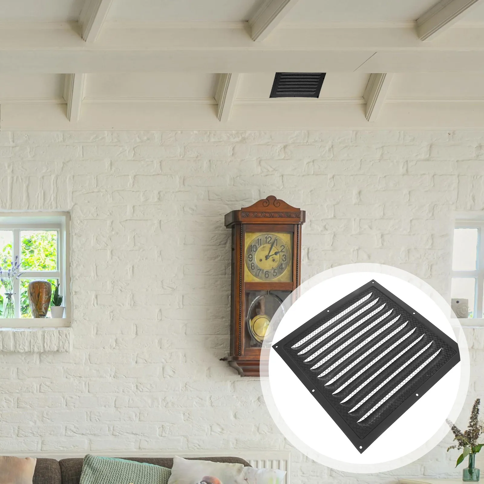 Metal Wall Vent Cover for Attic Garage Apartment Exterior Walls Rainproof Sunproof Louvered Air Vent Grille Weather Resistant
