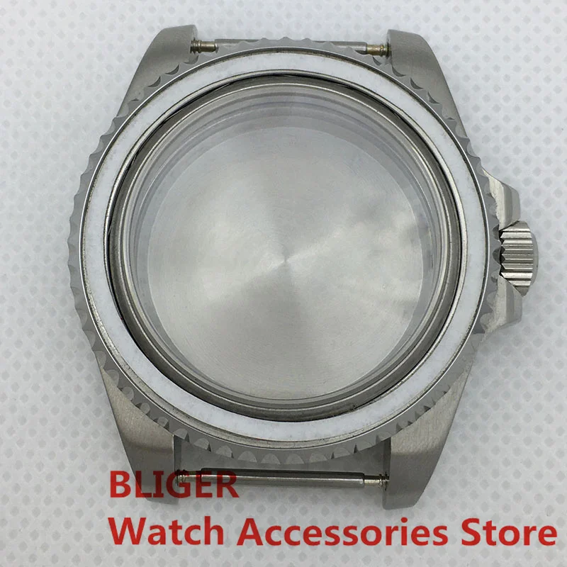 BLIGER 43mm Silver Watch Case Sapphire Glass Fit ETA2824 2836 NH35 36 Miyota 8205 8215 821A Mingzhu DG2813 3804 PT5000 Movement