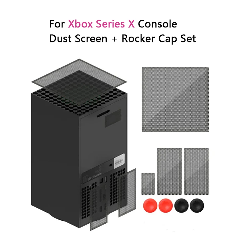 Anti-Staub-Filter-Abdeckung für Xbox Series X-Konsole, Lüfter, staubdichte Abdeckung mit Thumbstick-Kappen, Gaming-Zubehör, schützen