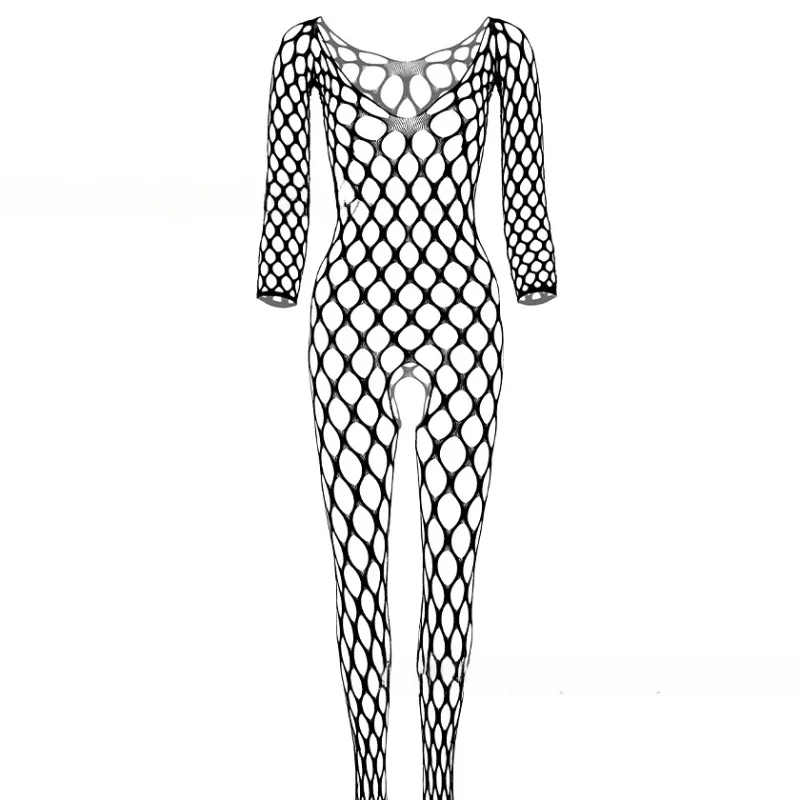 

Сексуальное нижнее белье, комбинезон, женское Сетчатое ажурное нижнее белье с длинным рукавом, фантастическая эротическая одежда для ночного клуба