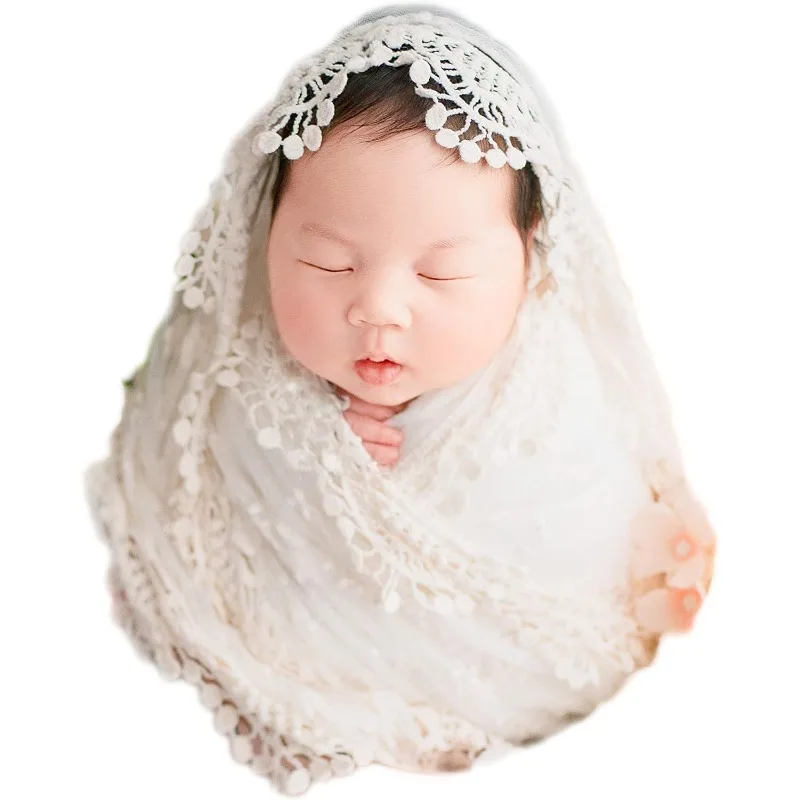 

Кружевная пленка для фотосъемки новорожденных, комплект одеял и одежды для детской фотосессии, дышащий мягкий комплект для младенцев 0-12 месяцев, реквизит с цветочной вышивкой
