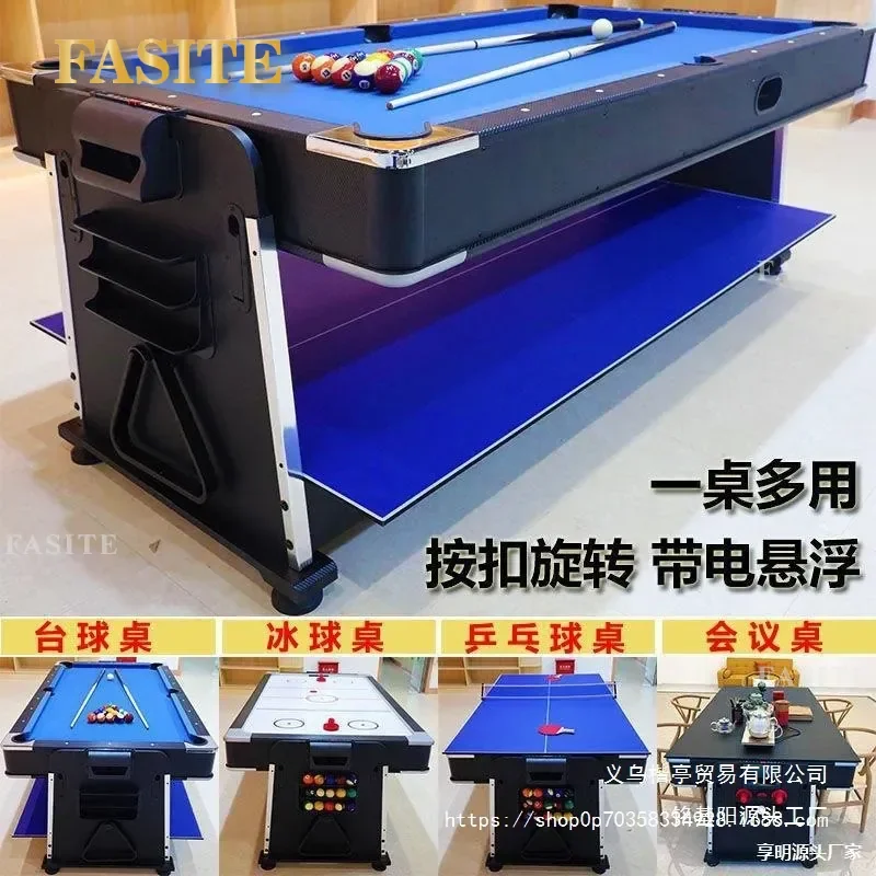 For Standard Size 4 in 1 Multi Function Automatic Pool Table and American Table Tennis Combo Indoor Household Adult Game