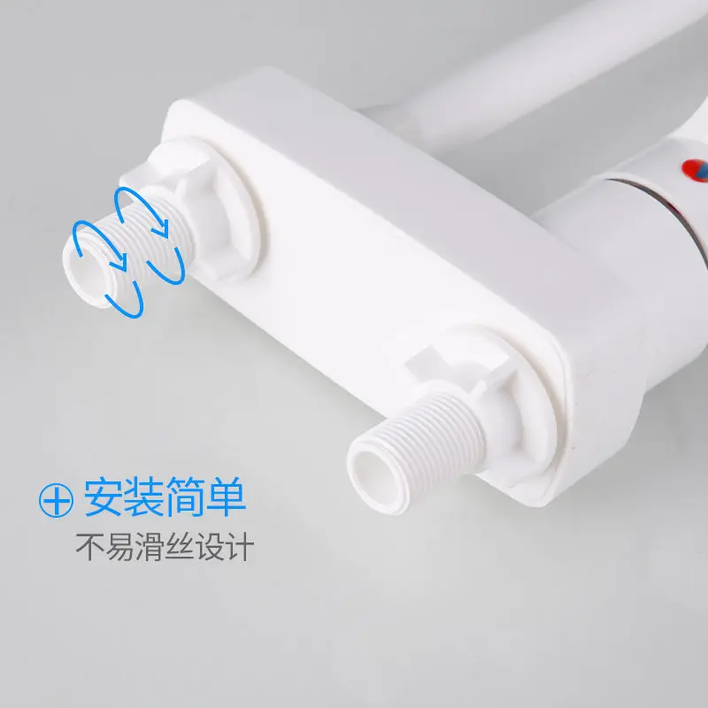 Bathroom Sink Faucet Basin Faucet Plastic Hot and Cold Water Single Hole Double Hole Kitchen Single Handle Bathroom Sink Faucet