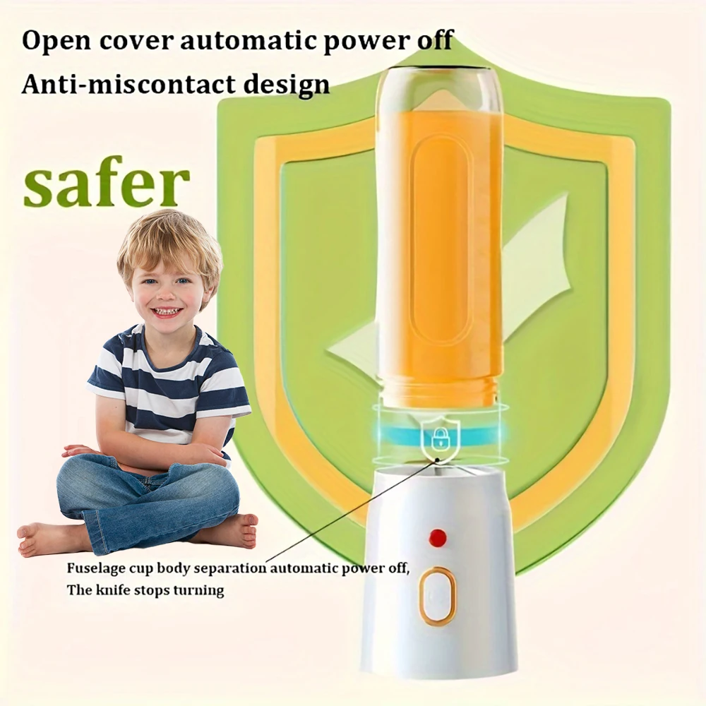 

1pc USB rechargeable portable electric mixer with powerful blades is suitable for making juice and milkshake.