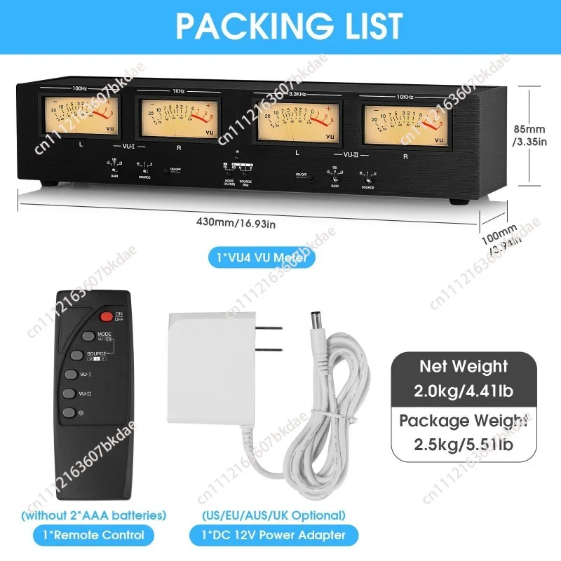 Switch Audio Four-Channel Analog VU Meter Voice Control/Line Dual Input Level Rhythm Lamp RCA/XLR