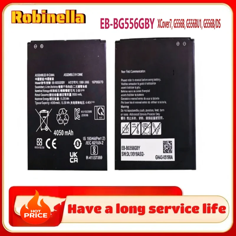 

1-10 шт. оригинальный аккумулятор EB-BG556GBY 4050 мАч для Samsung Galaxy! XCover7 G556B G556BU1 G556B/DS