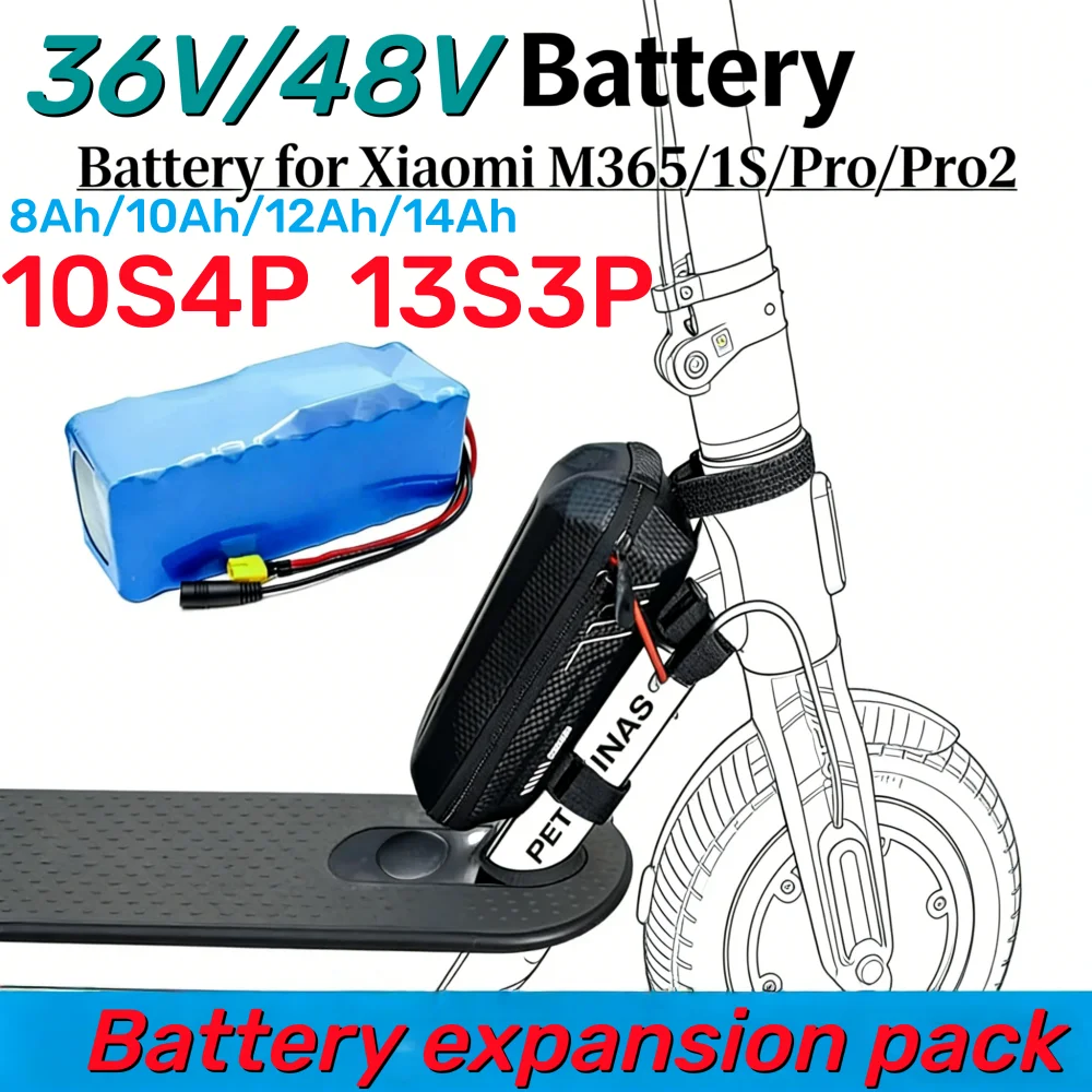 

Дополнительный аккумулятор для Xiaomi M365 PRO PRO2 1S, 36В 48В, литий-ионный, перезаряжаемый, с кабелем, для сумки для самоката