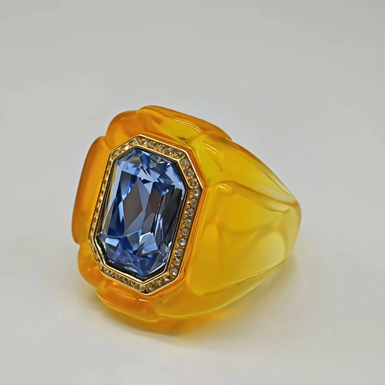 خاتم مستطيل أصفر كلاسيكي جديد لخريف 2025 #2