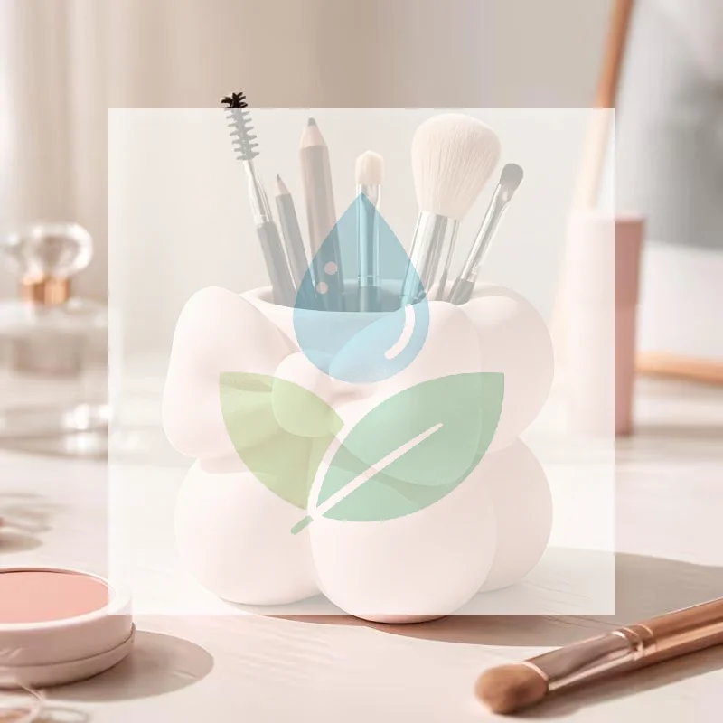 3D Drop-Resistant Desk Storage Bucket Multifunctional Makeup Brush Organizer Pen Holder for Daily Office Use