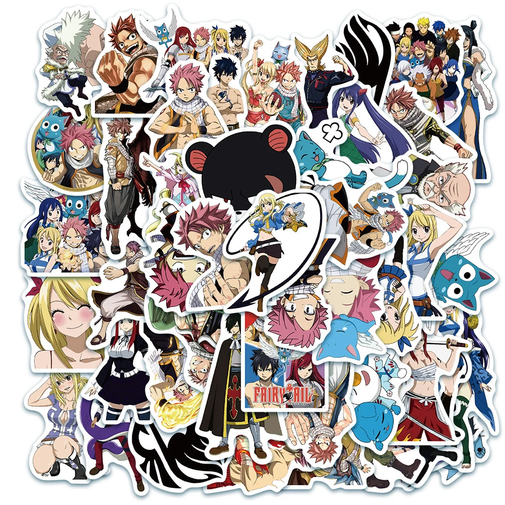 10/30/50pcs Cartoon Fairy Tail Anime Stickers Cool Graffiti Decal for Laptop Phone Stationery Car Waterproof Classic Toy Sticker