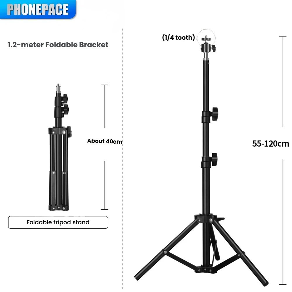 PHONEPACE Foldable Tripod Stand - Projector Camera Mobile Phone Computer Notebook Holder Durable Stable Base view 5