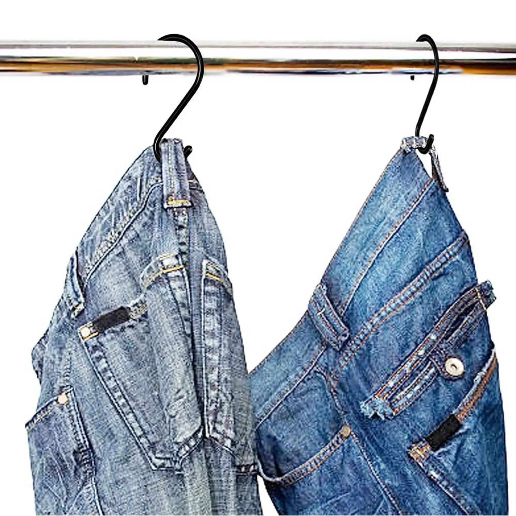 ABVJ-24 Pack 6 Inch Large Heavy Duty S Hooks For Hanging, Non Slip Rubber Coated S Hooks,Steel Metal Hooks For Hanging