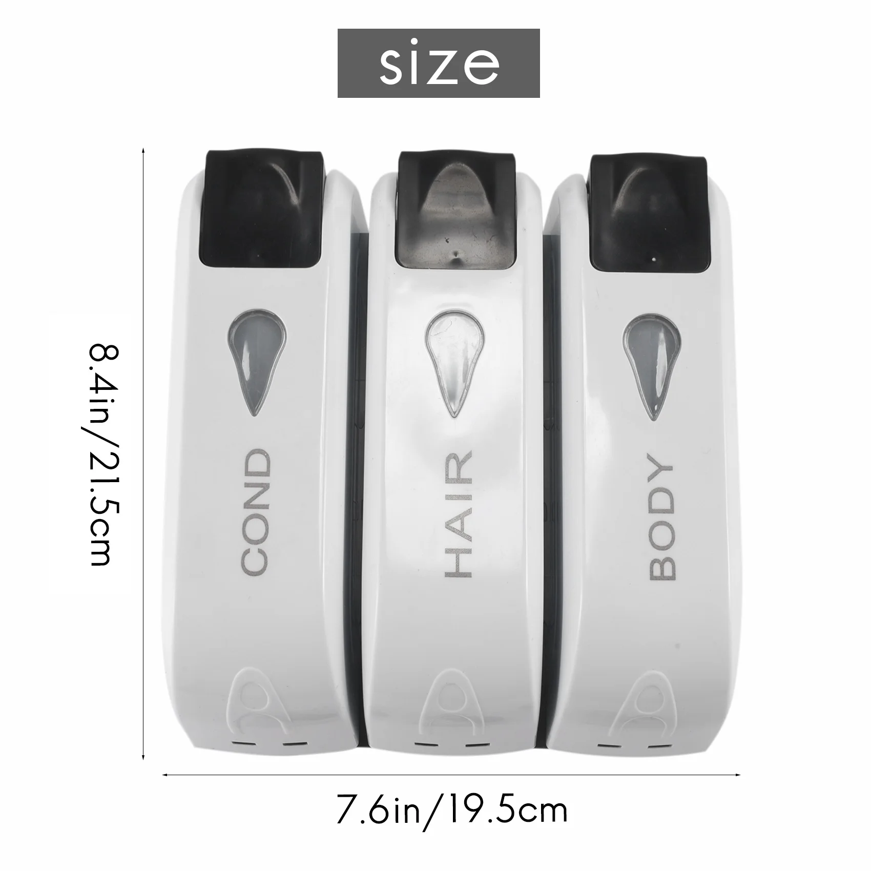 موزع صابون الاستحمام الثلاثي من ONGE، موزع شامبو الصابون السائل المثبت على الحائط، غسول للحمام #6