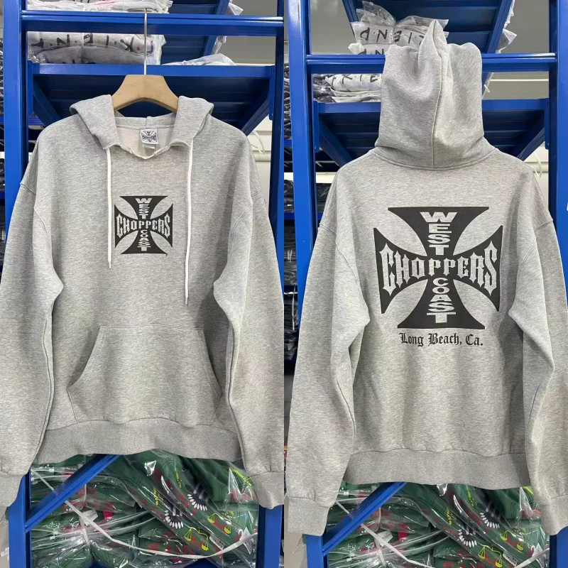 

Vintage Cross Print West Coast Sweatshirt Casual Loose Cotton Heavyweight New Hoodie Sweatshirt Men Women Top