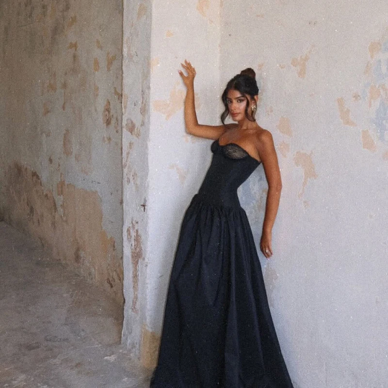 Thinyfull Black A-Line Prom Dresses Sweetheart Floor Length Lace Evening Dress 2026 Night Cocktail Party Prom Gowns Customized