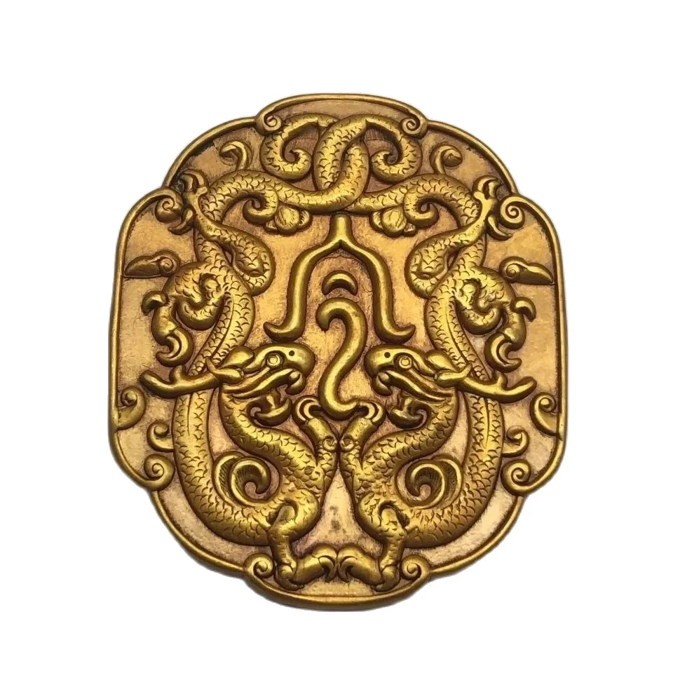 

Double Dragon Bronze Gilded Token Waist Token Hand Token Weapon Talisman