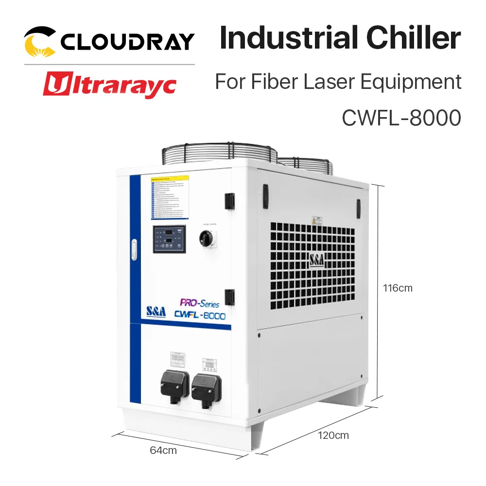 Ultrarayc S & A CWFL-8000 صناعة مبرد مياه الهواء لآلة قطع النقش بالليزر بقدرة 8000 وات قاطع بالليزر