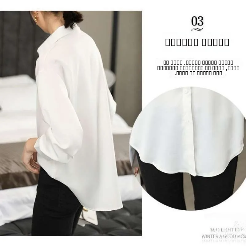 المرأة بلا الحرير الشيفون الساتان طويل Sve irt Commute Sle رقيقة ألياف البوليستر طوق لون نقي ex #2