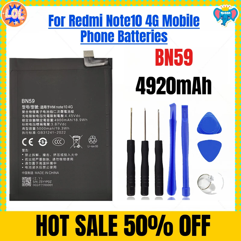 

4920mAh BN59 for Redmi Note10 4G Mobile Phone Batteries